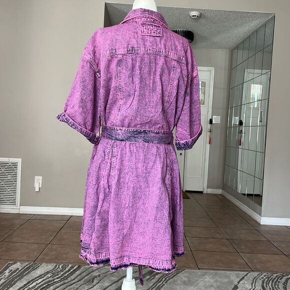 NWOT Free People Jenny Tunic Dress Purple Oversized Belted Mini - Picture 5 of 9